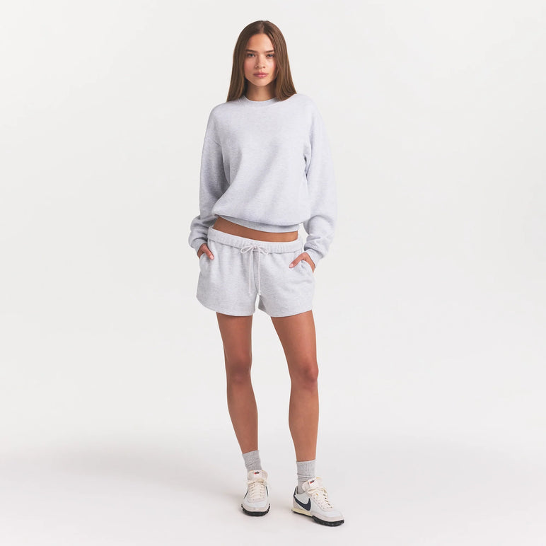 COTTON FLEECE CREWNECK | LIGHT HEATHER GREY