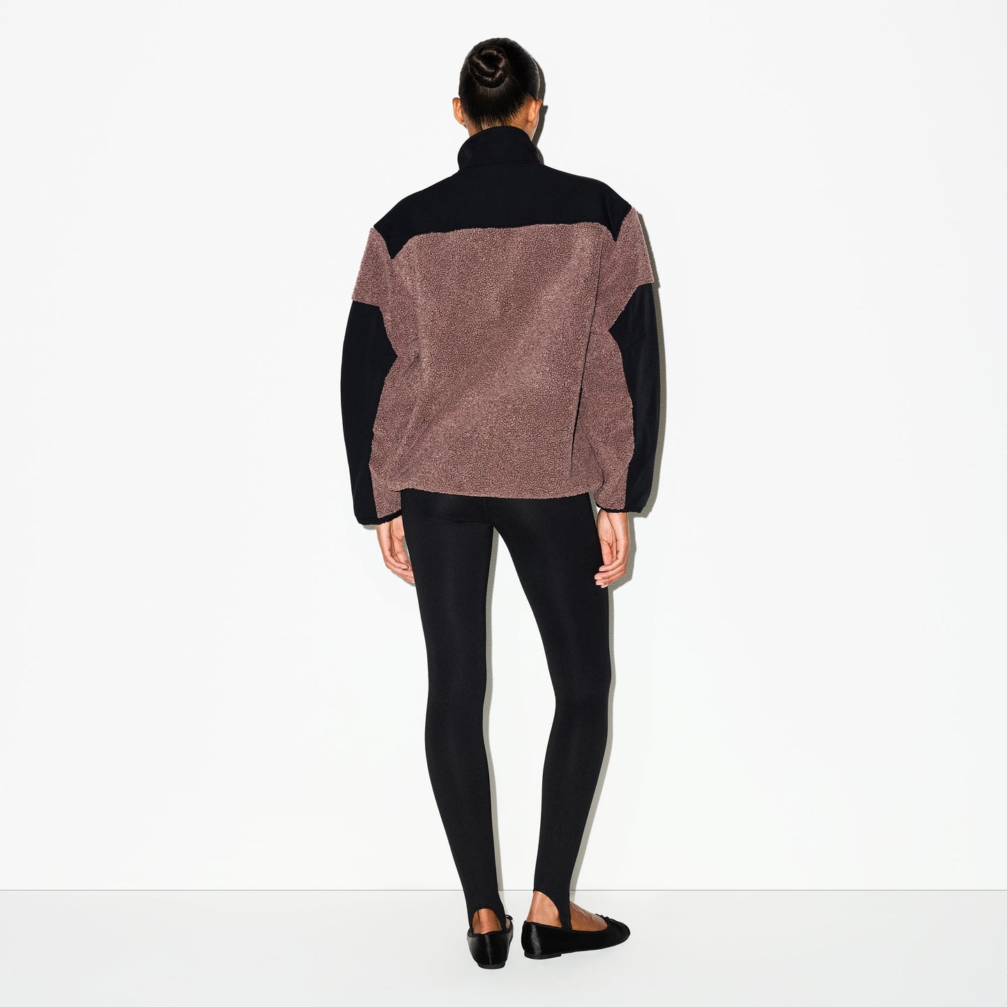 TEDDY OVERSIZED HALF ZIP UP PULLOVER | UMBER