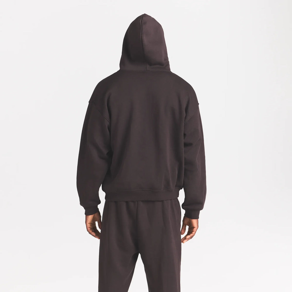 FLEECE LOUNGE MENS RELAXED ZIP UP HOODIE | DARK ROAST