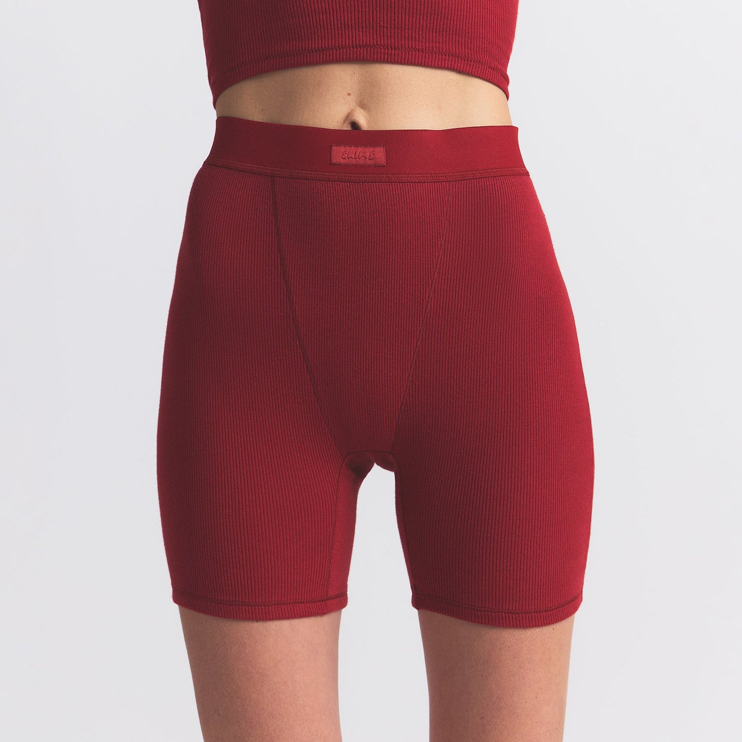 COTTON RIB BOXER | BRICK