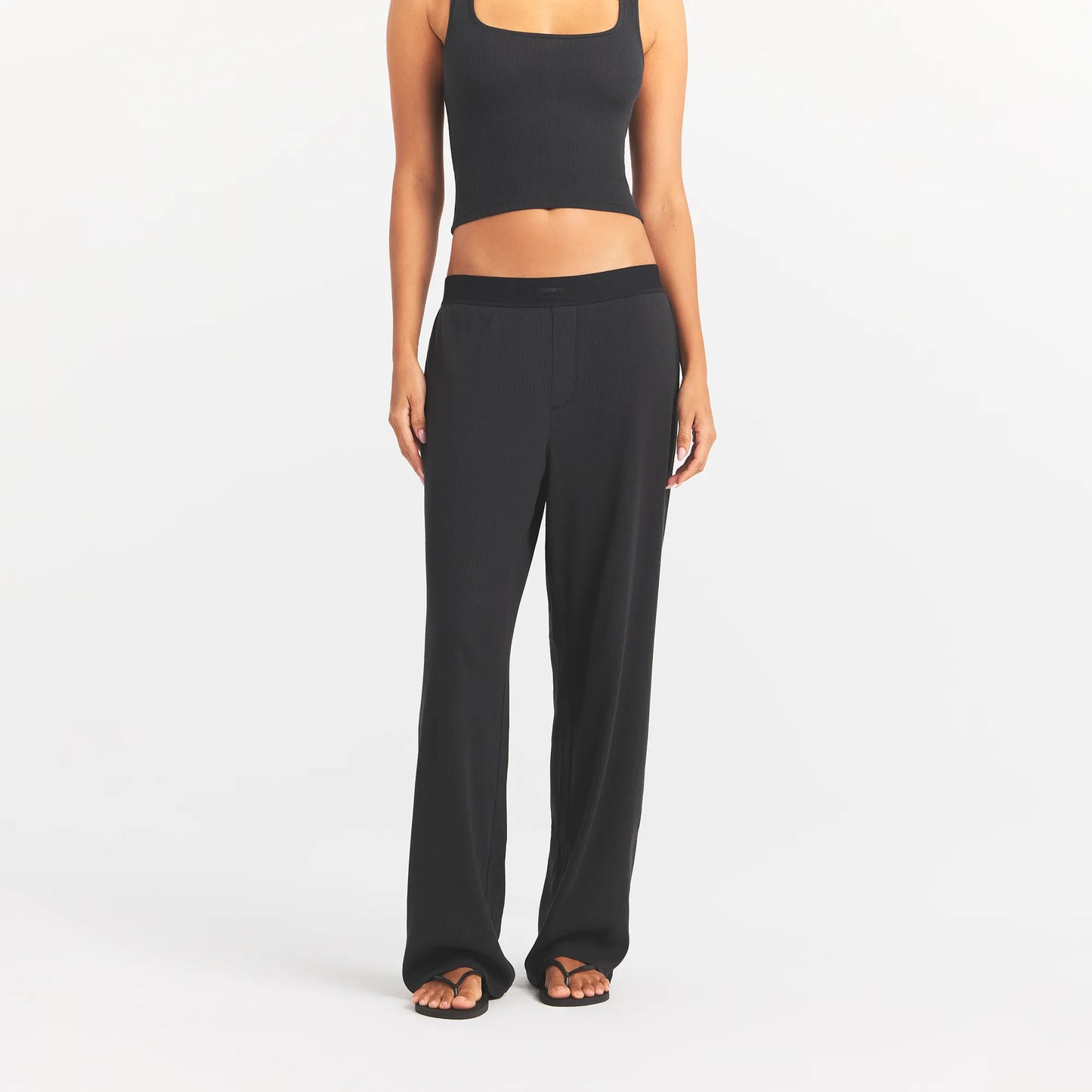 COTTON RIB RELAXED PANT | SOOT