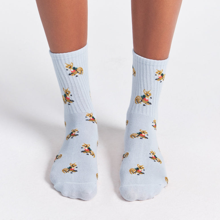 RIBBED CREW SOCK 3-PACK | ZEN BABY DEER MULTI