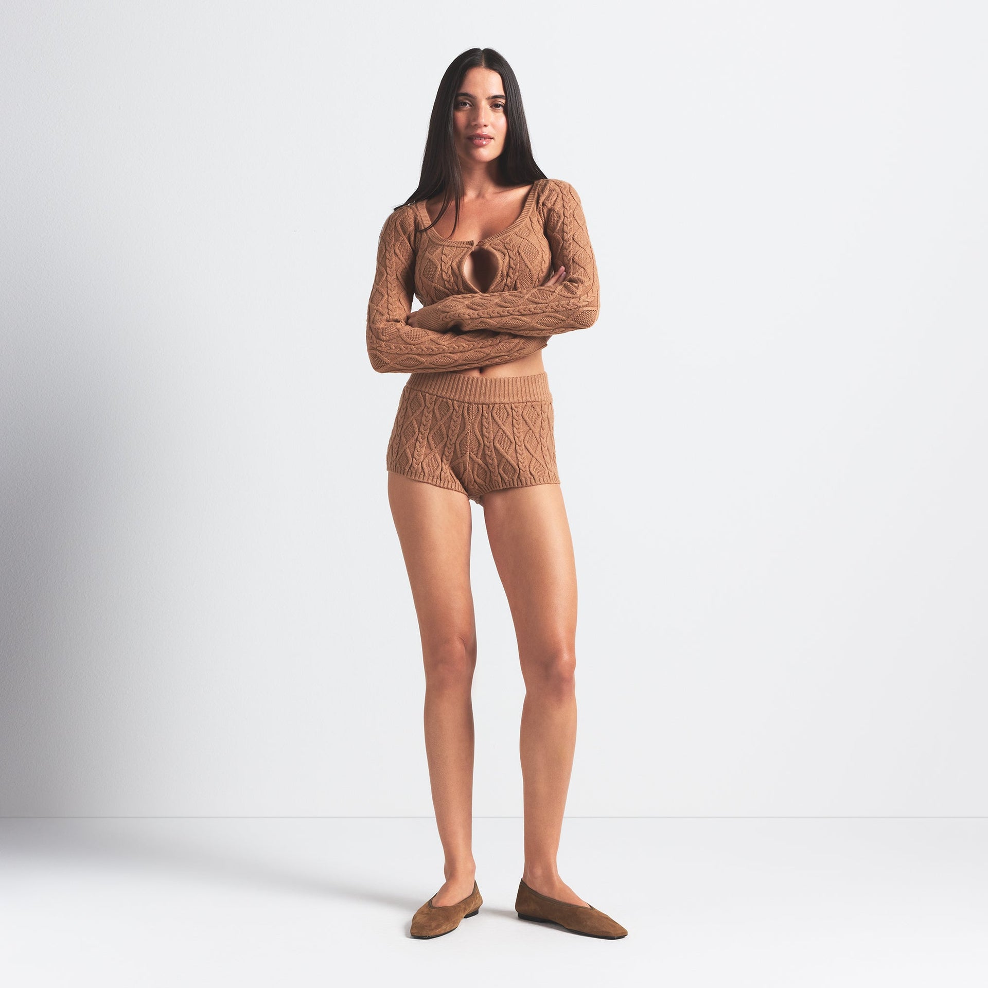 SWEATER KNIT SHORT | DARK HONEY