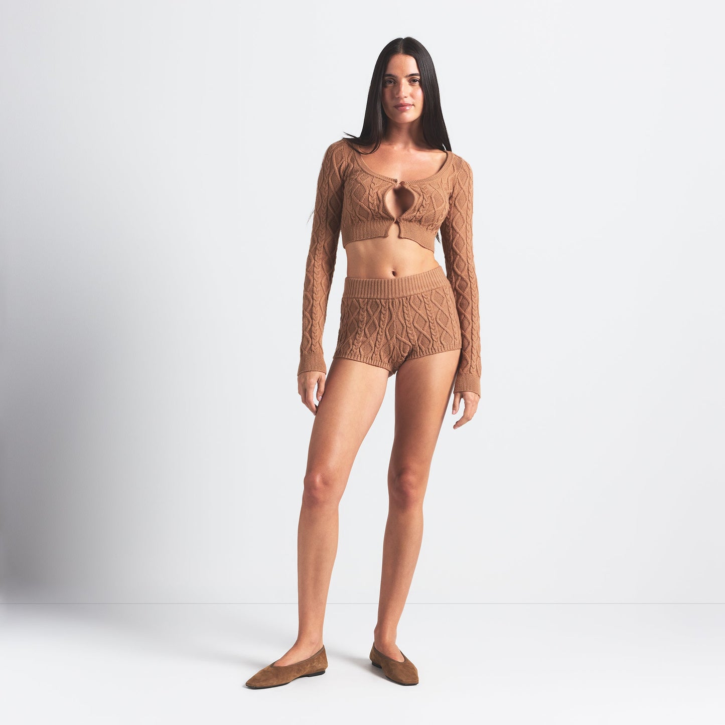 SWEATER KNIT SHORT | DARK HONEY