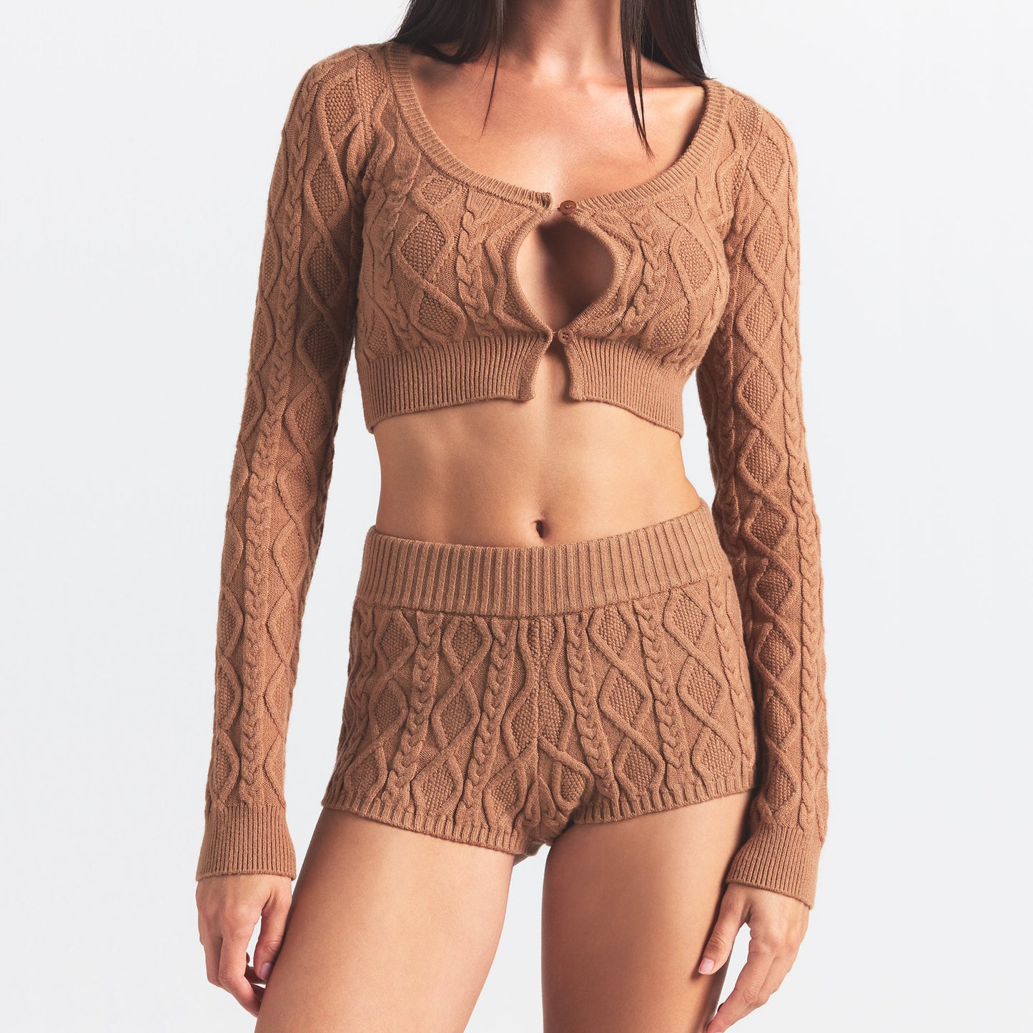 SWEATER KNIT SHORT | DARK HONEY