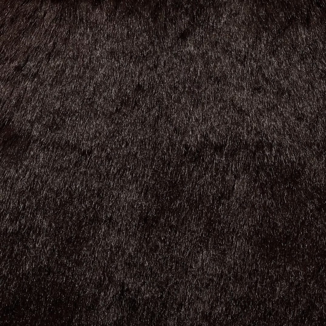 FAUX FUR SHRUNKEN ZIP UP JACKET | ESPRESSO