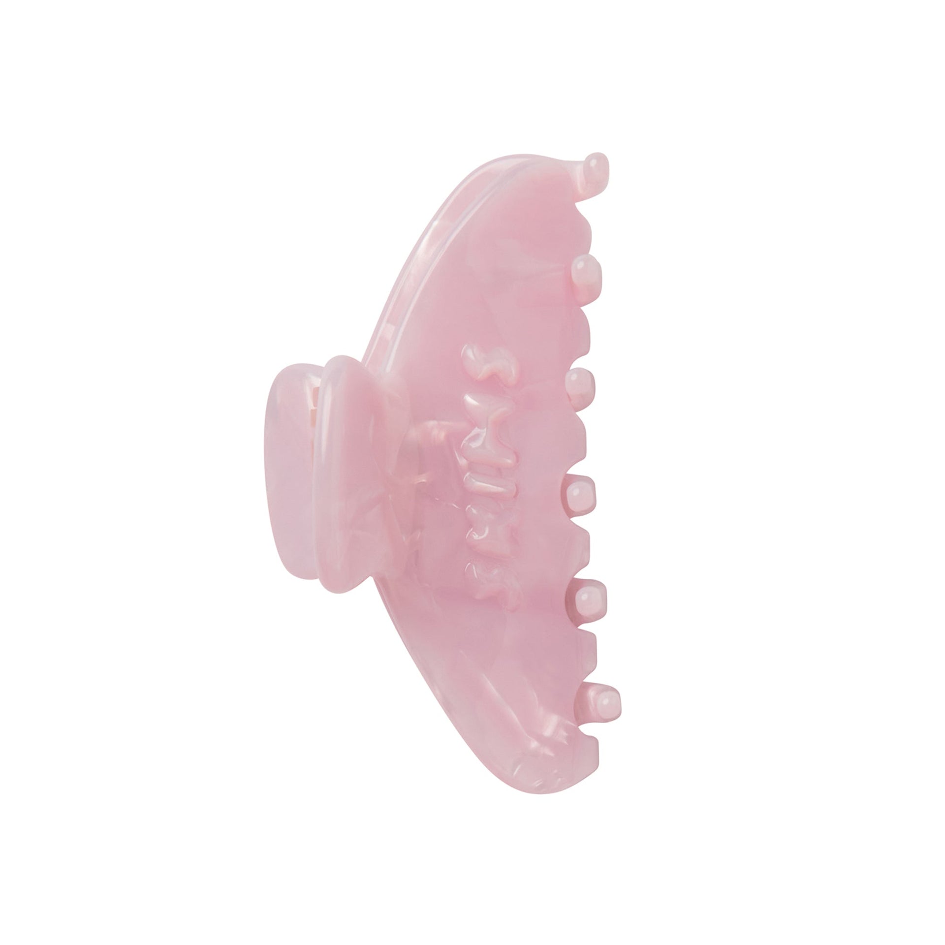 GETTING READY ACCESSORIES EMBOSSED LOGO CLAW CLIP | BARELY PINK PEARL