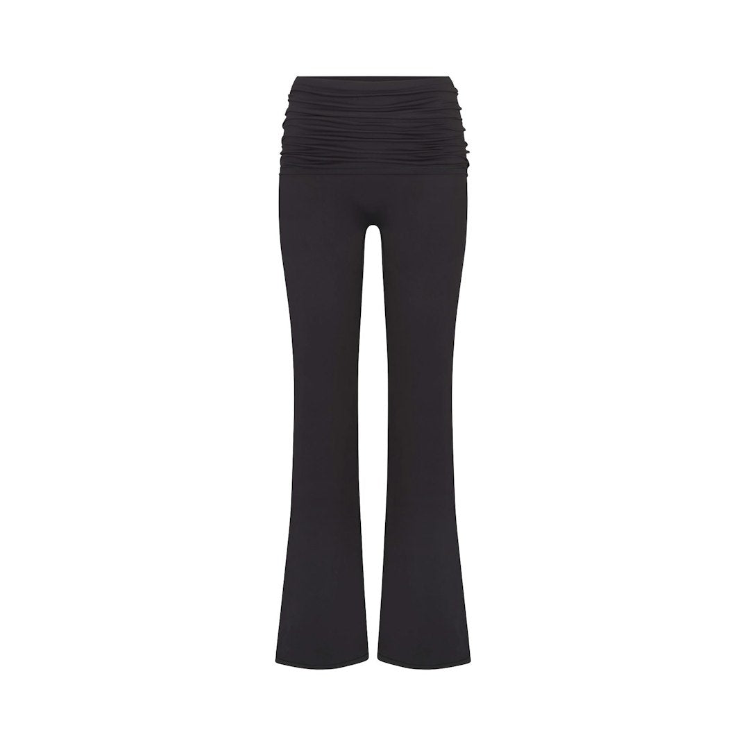 NikeSKIMS MATTE FOLDOVER WB SLIM FLARE 33 INCH LEGGING | OBSIDIAN