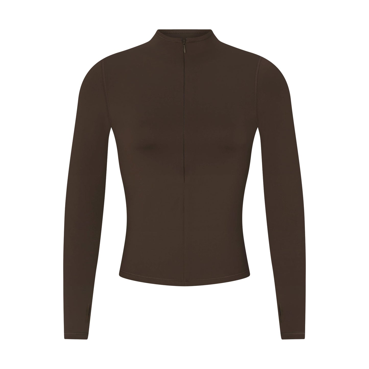 NikeSKIMS MATTE ZIP FRONT TOP | DARK SEPIA