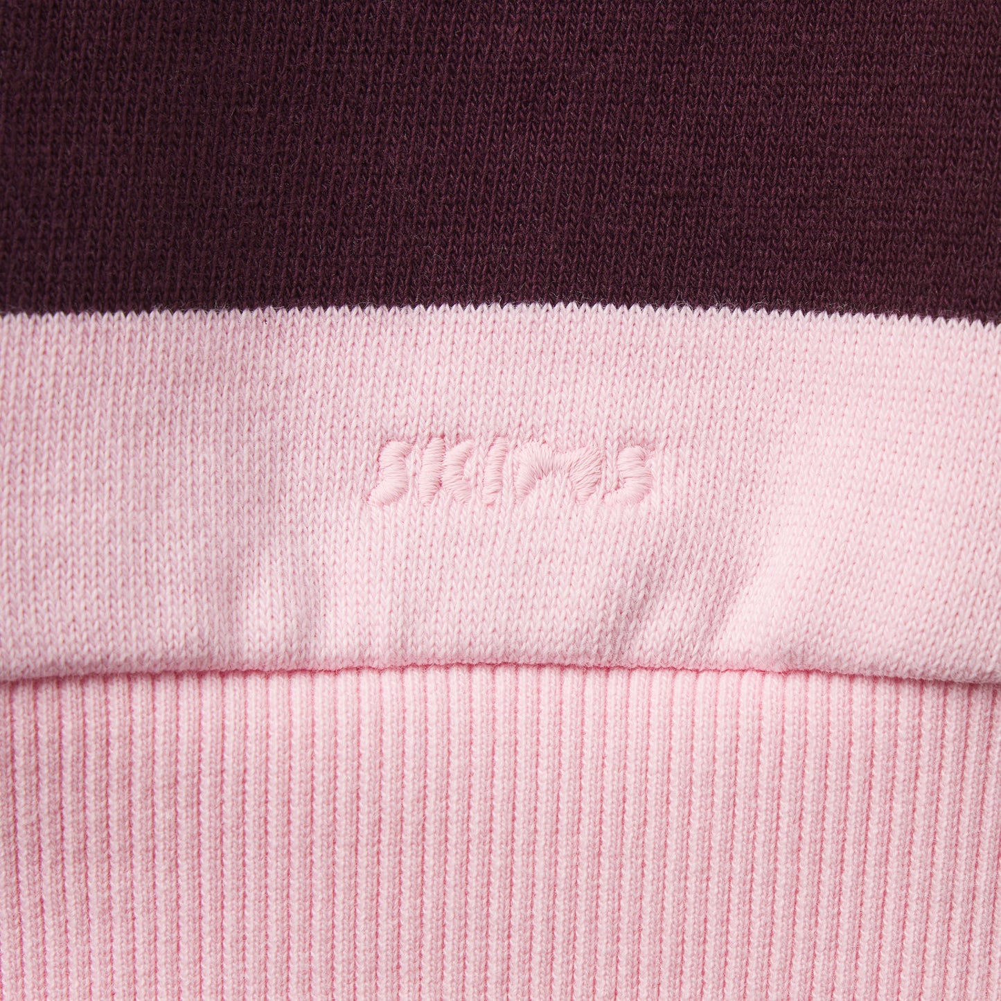 BOYFRIEND FLEECE OVERSIZED POLO | CURRANT RUGBY STRIPE