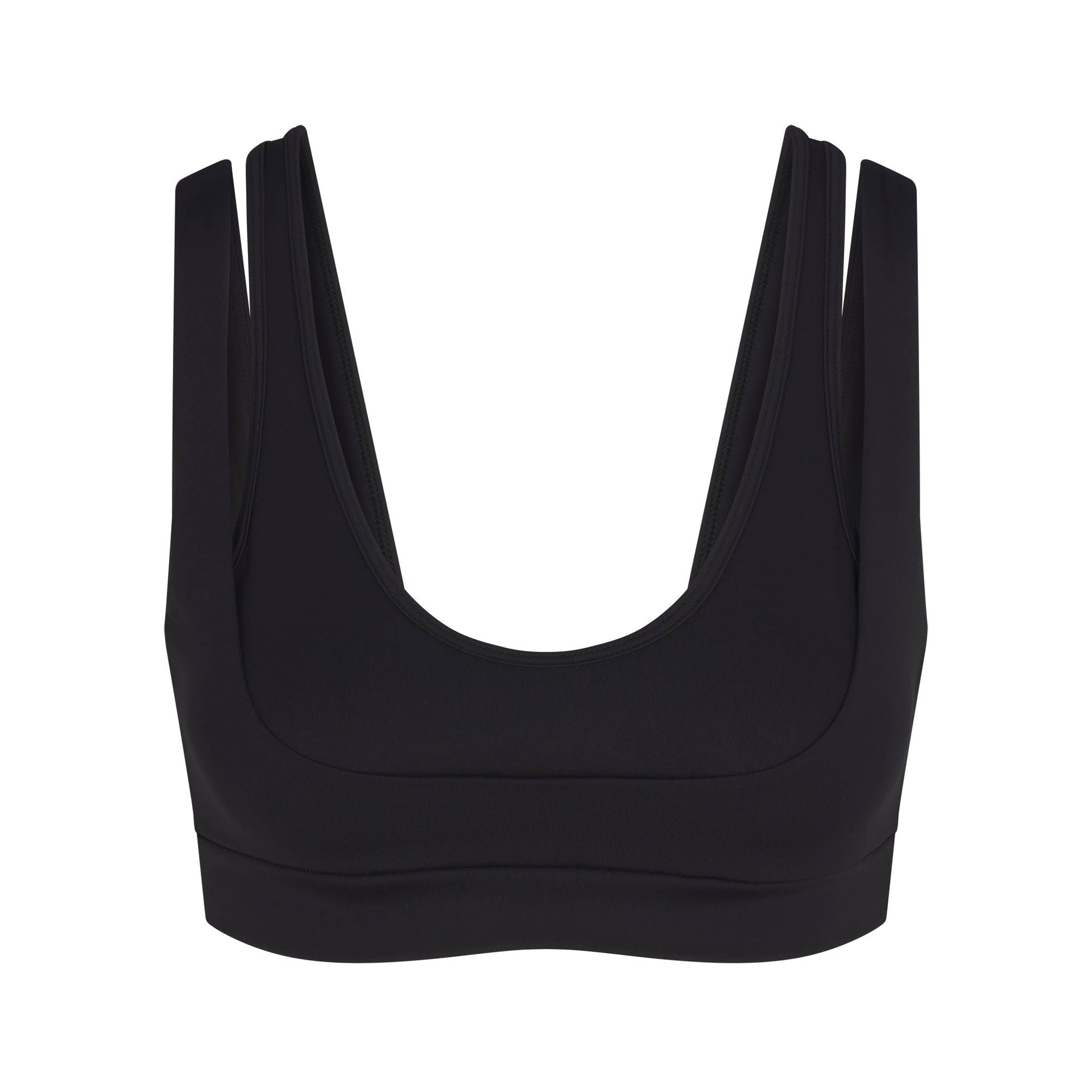 NikeSKIMS MATTE DOUBLE STRAP SCOOP BRA | OBSIDIAN
