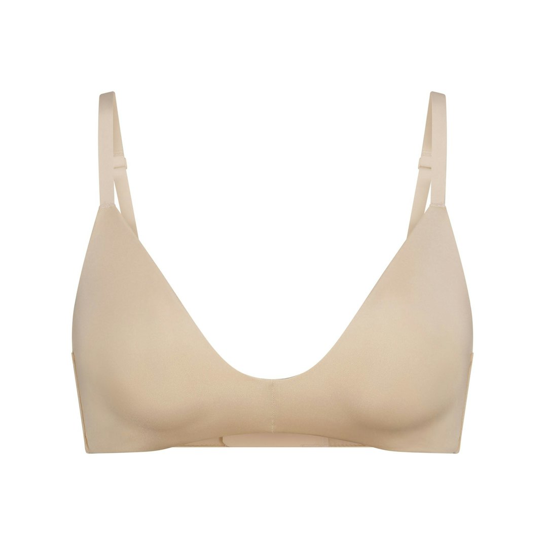 WIRELESS FORM T-SHIRT DEMI BRA | SAND