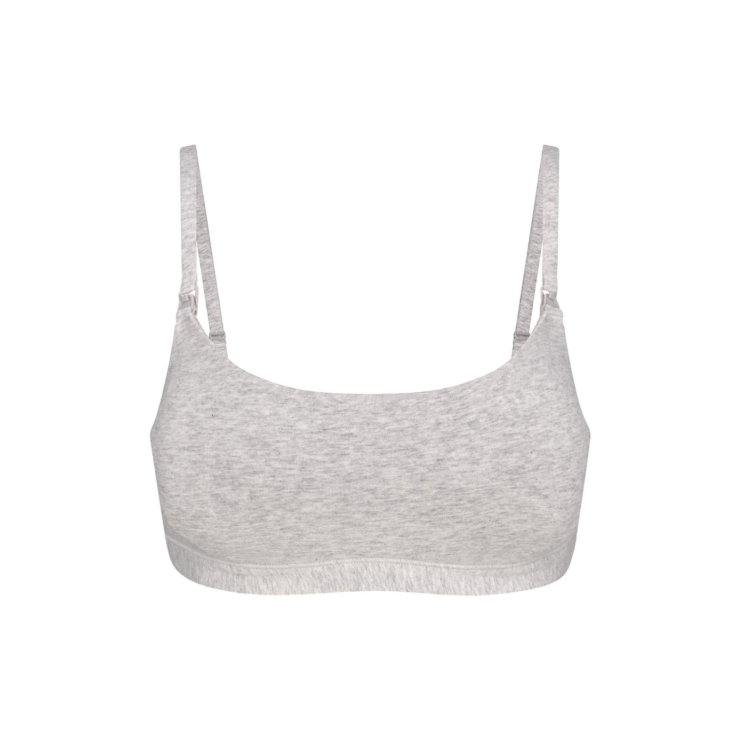 COTTON JERSEY MATERNITY NURSING SCOOP BRALETTE | LIGHT HEATHER GREY