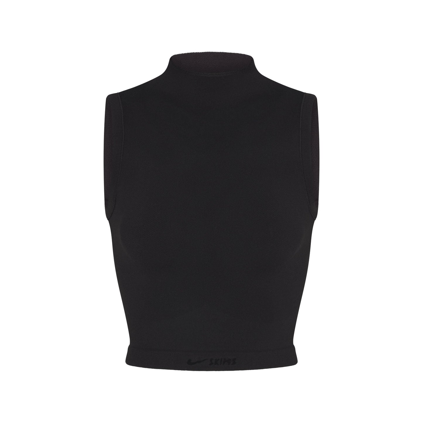 NikeSKIMS VINTAGE SEAMLESS MOCK NECK BRA TOP | OBSIDIAN