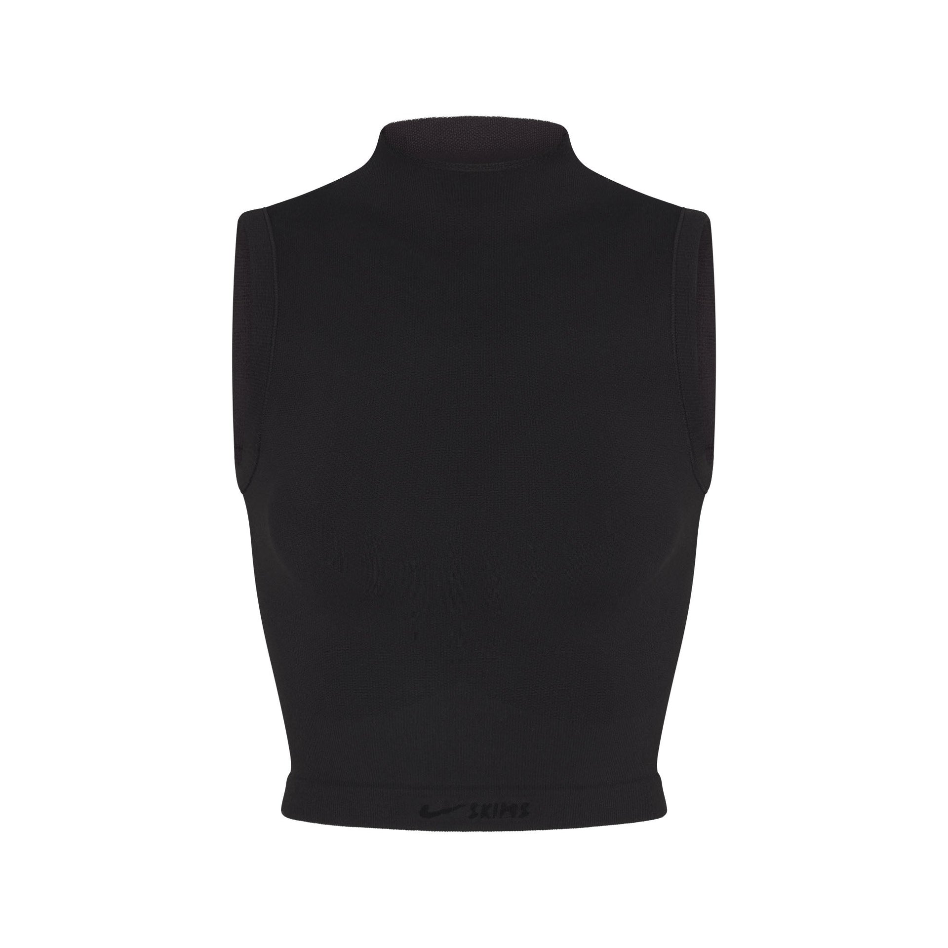 NikeSKIMS VINTAGE SEAMLESS MOCK NECK BRA TOP | OBSIDIAN