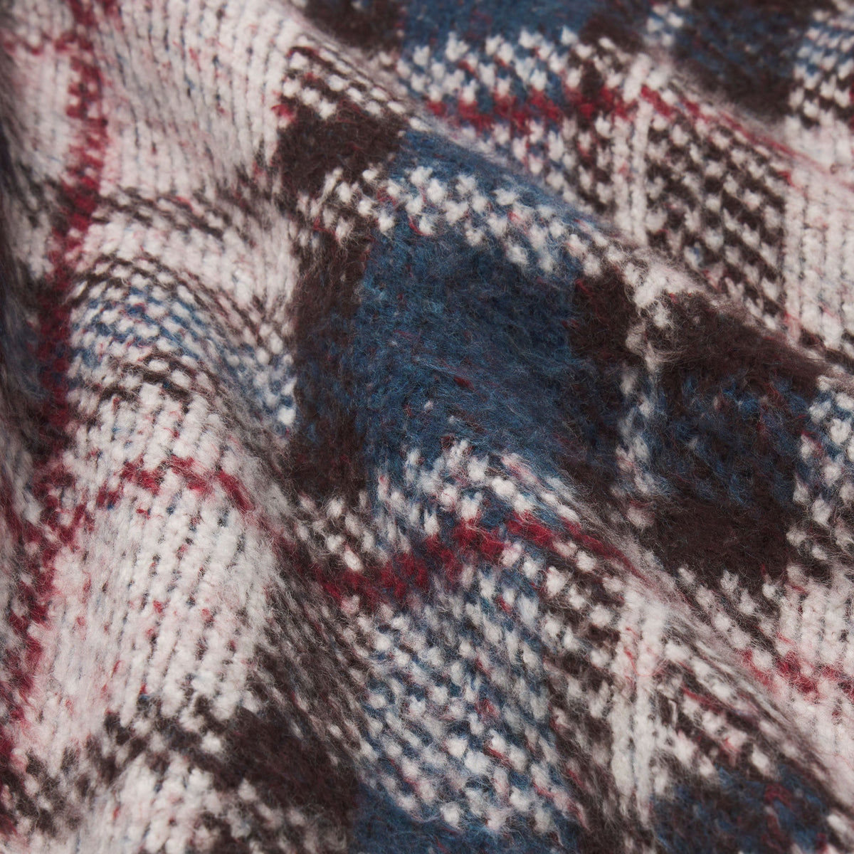 TEXTURED KNIT BRUSHED BOXY PULLOVER | PHOENIX INDIGO PLAID