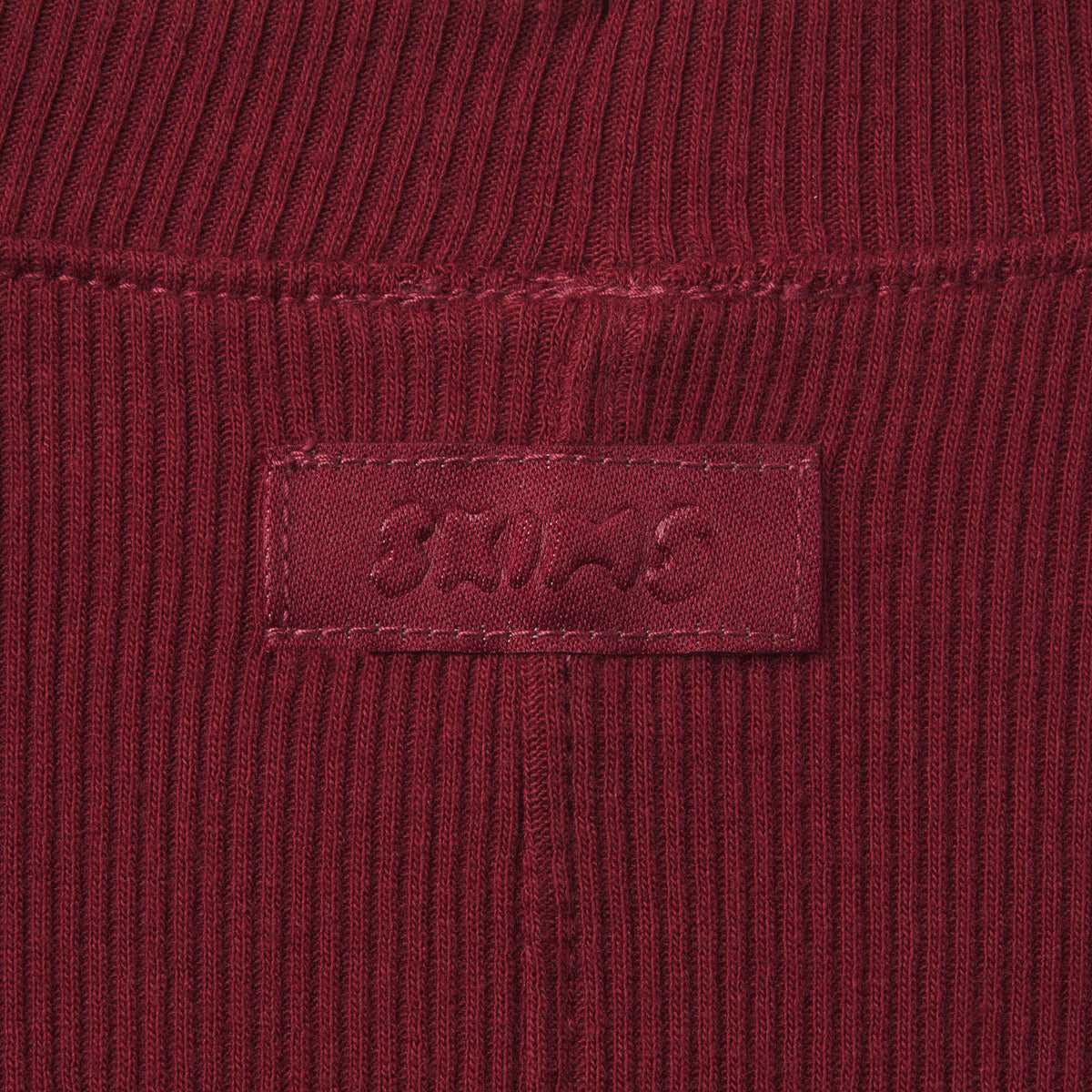 COTTON RIB HENLEY LONG SLEEVE | MERLOT