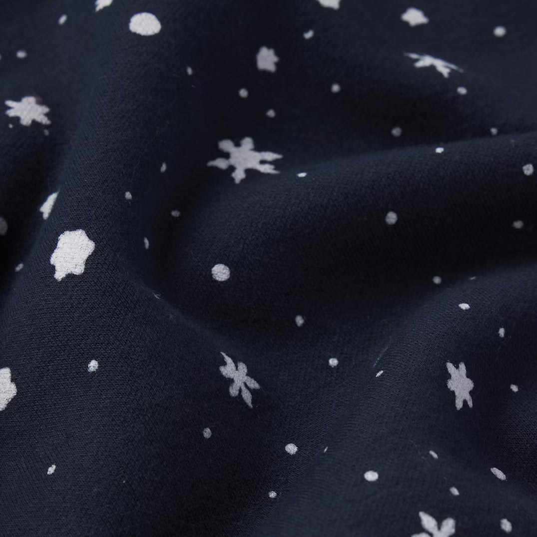 CACTUS PLANT FLEA MARKET X SKIMS COTTON FLEECE STRAIGHT LEG PANT | NAVY HO HO HO SNOW PRINT