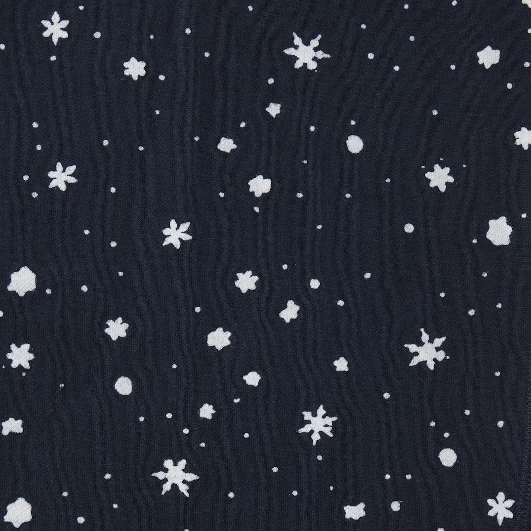 CACTUS PLANT FLEA MARKET X SKIMS COTTON FLEECE STRAIGHT LEG PANT | NAVY HO HO HO SNOW PRINT