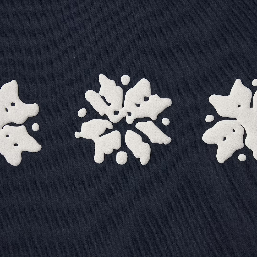 CACTUS PLANT FLEA MARKET X SKIMS COTTON FLEECE OVERSIZED QUARTER ZIP | NAVY SKI CLUB PRINT