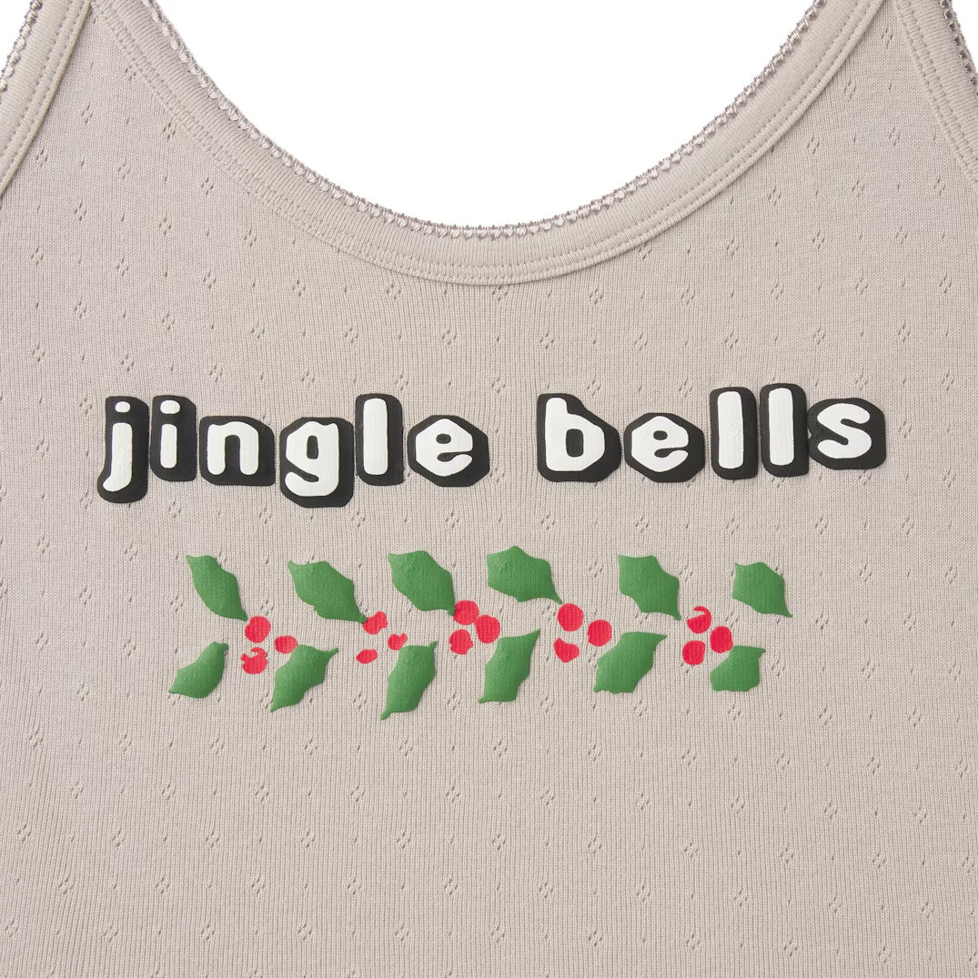 CACTUS PLANT FLEA MARKET X SKIMS HEAVY POINTELLE AND WAFFLE SLEEP SET| STONE JINGLE BELLS PRINT