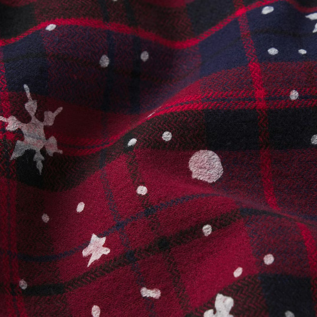 CACTUS PLANT FLEA MARKET X SKIMS SKIMS SLEEP LACE TANK AND FLANNEL SHORT SET | MERLOT UNWRAP ME SNOW PRINT