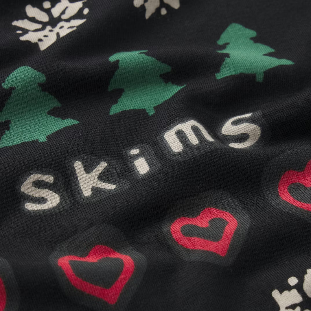 CACTUS PLANT FLEA MARKET X SKIMS SKIMS SLEEP SCOOP NECK SET | ONYX PINE FAIR ISLE