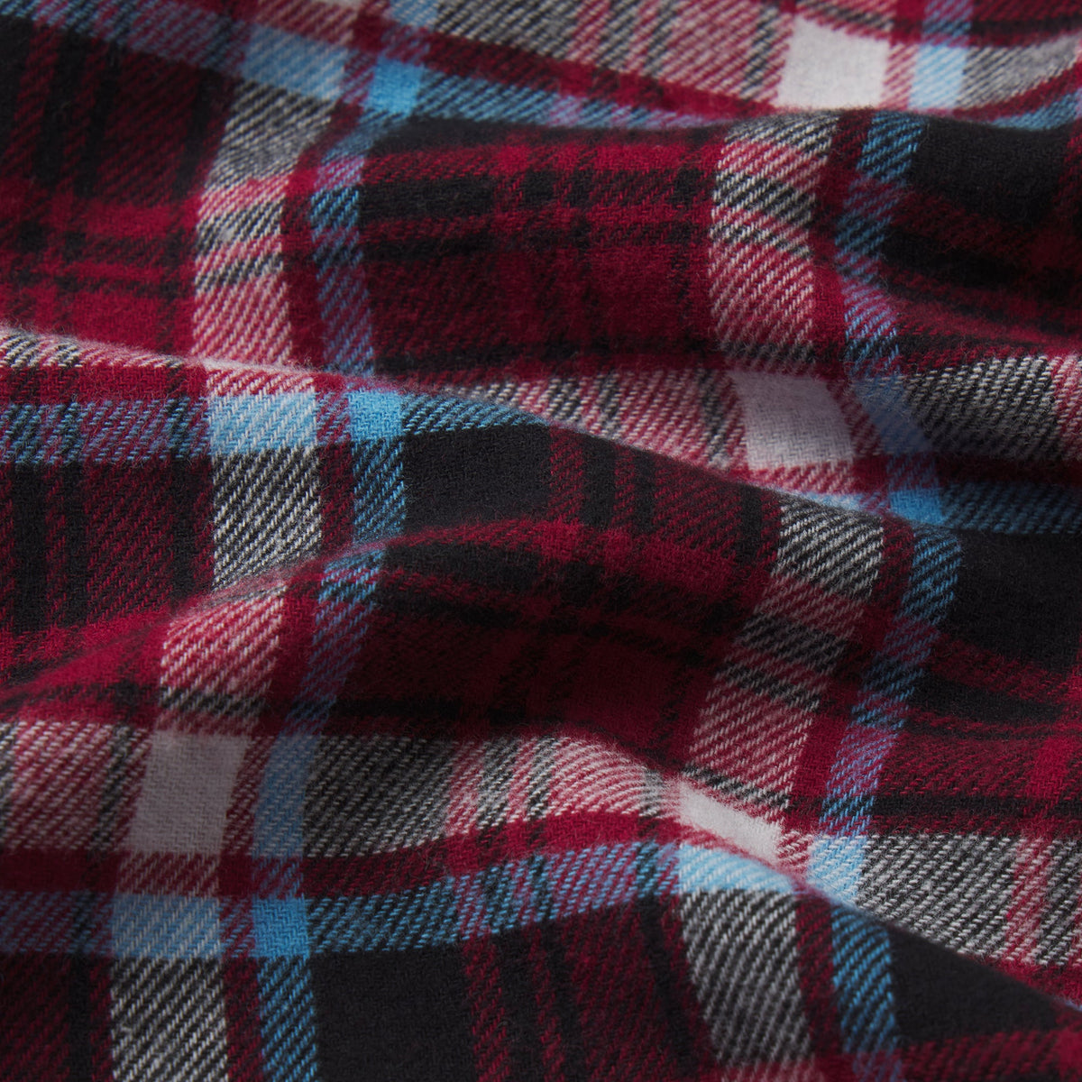 FLANNEL SLEEP LOGO BANDED PANT | DARK CARDINAL QUARTZ PLAID