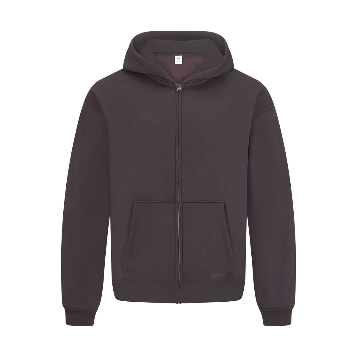 FLEECE LOUNGE MENS RELAXED ZIP UP HOODIE | DARK ROAST