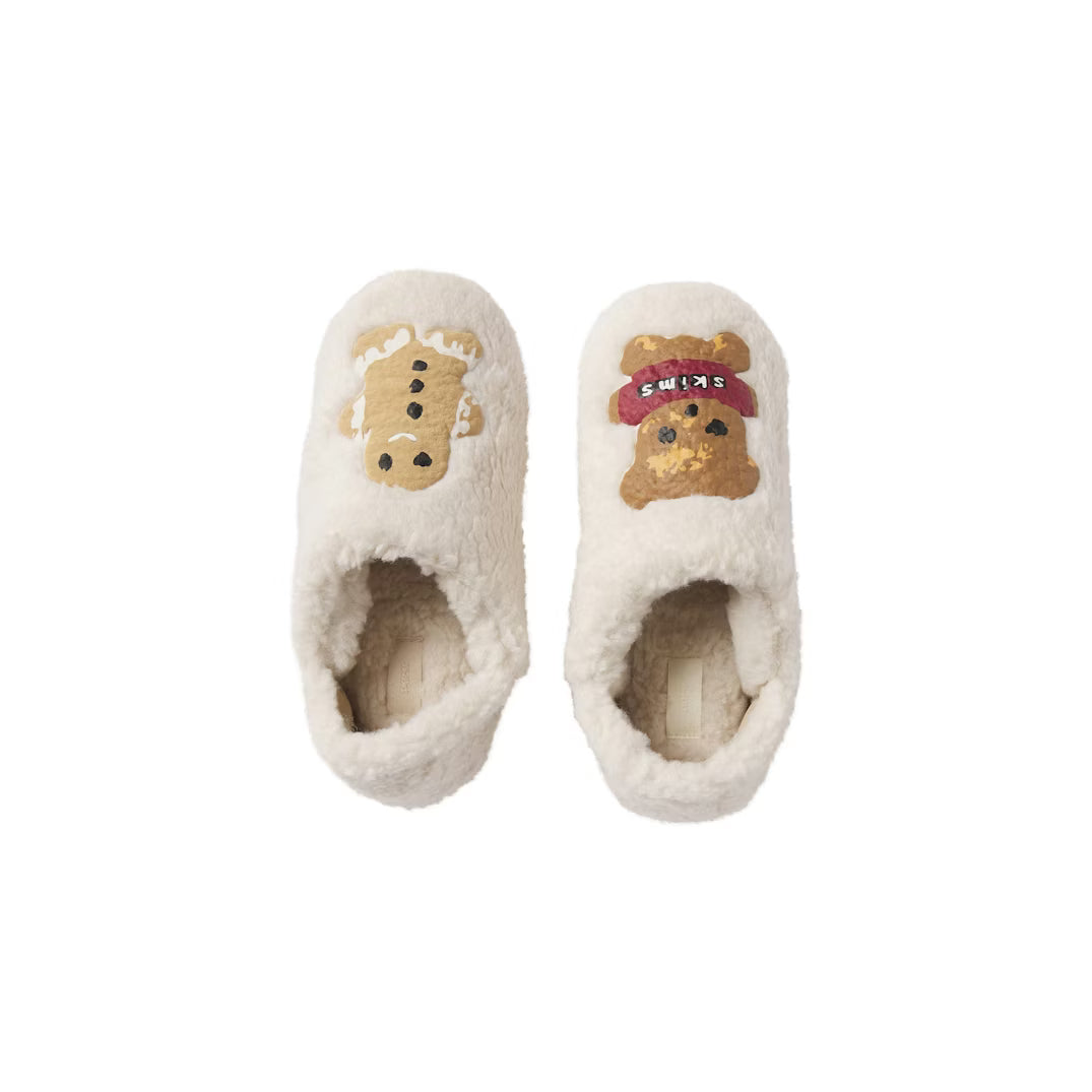 CACTUS PLANT FLEA MARKET X SKIMS SHERPA SLIPPER | MARBLE TEDDY BEAR PRINT