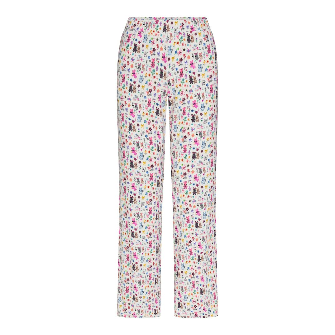 SKIMS SLEEP LONG SLEEVE BUTTON UP SET | MARBLE COOL BUNNY