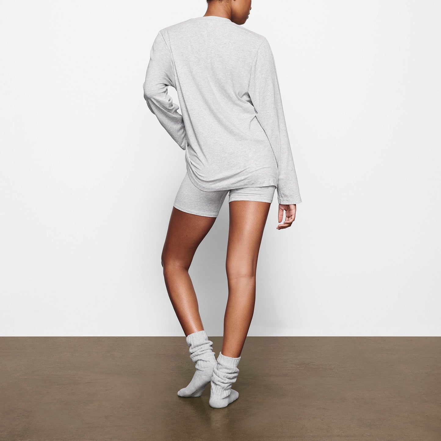 BOYFRIEND LONG SLEEVE T-SHIRT | LIGHT HEATHER GREY