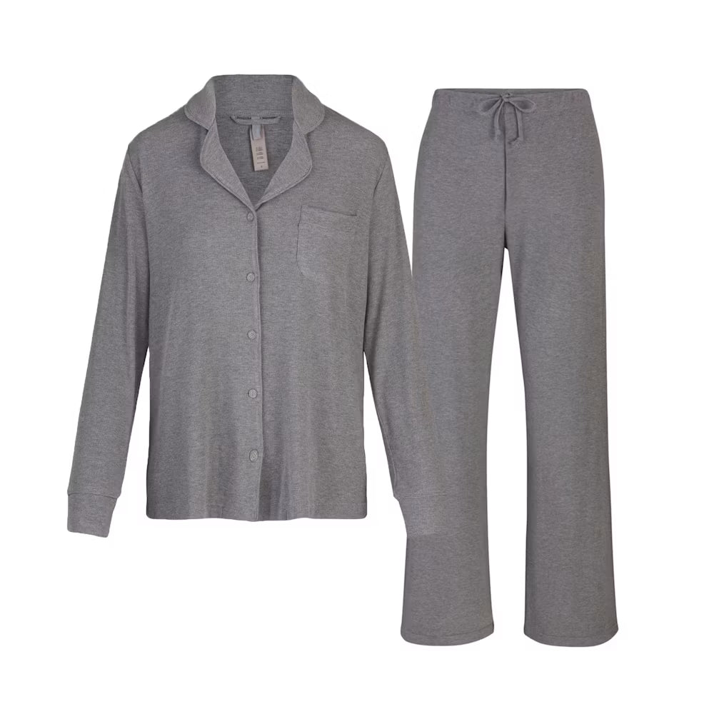 SOFT LOUNGE LONG SLEEP SET | HEATHER GREY