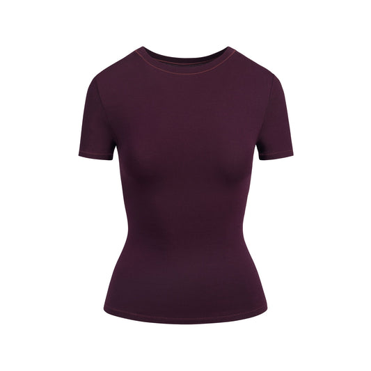 COTTON JERSEY T-SHIRT | CURRANT
