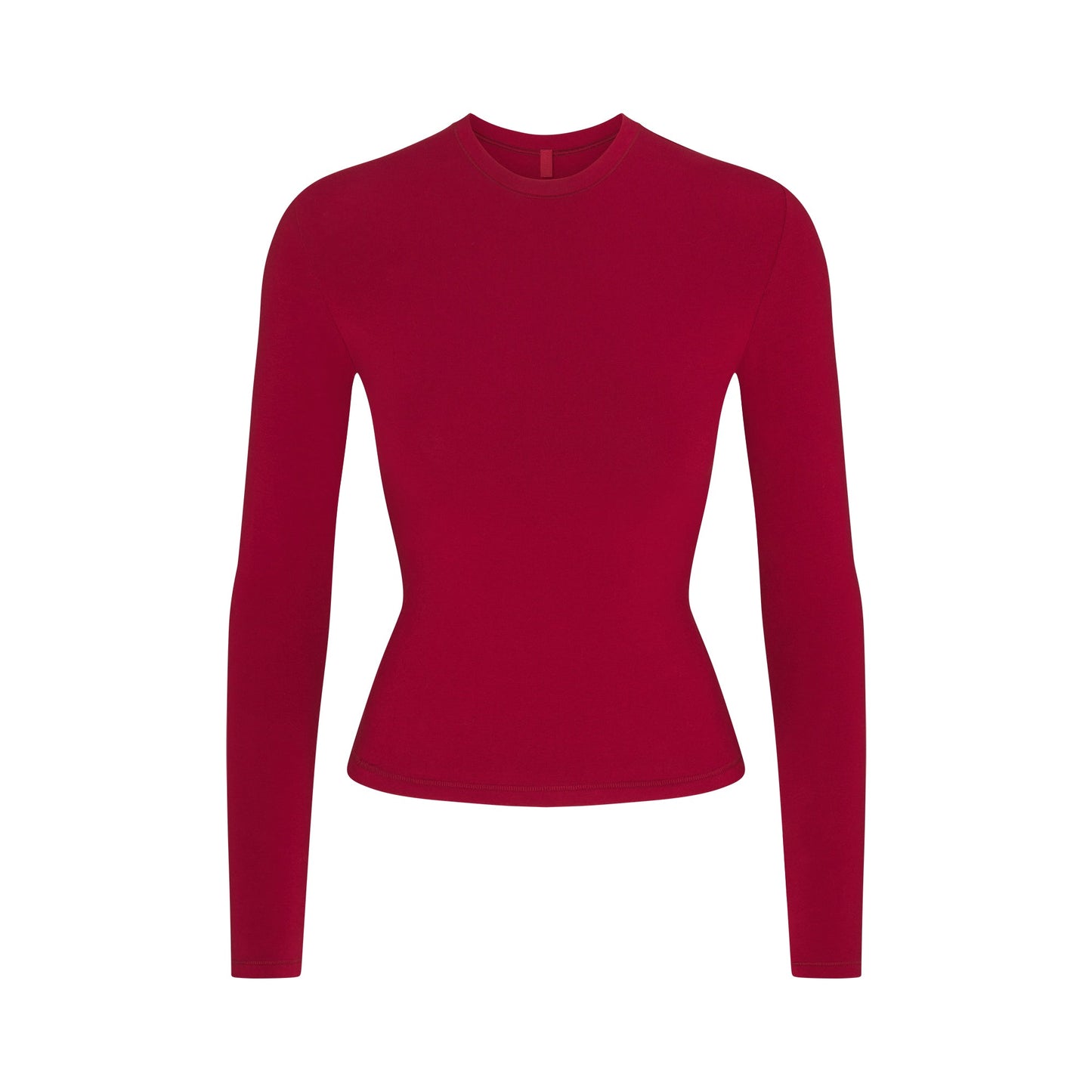 COTTON JERSEY LONG SLEEVE T-SHIRT | BRICK