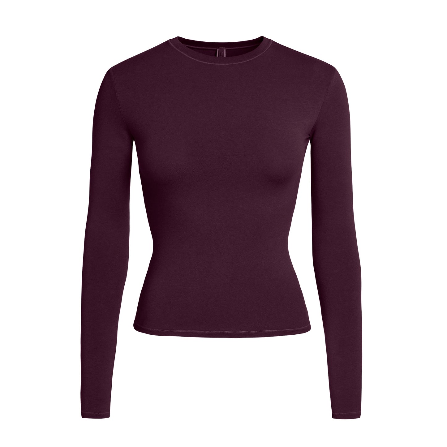 COTTON JERSEY LONG SLEEVE T-SHIRT | CURRANT