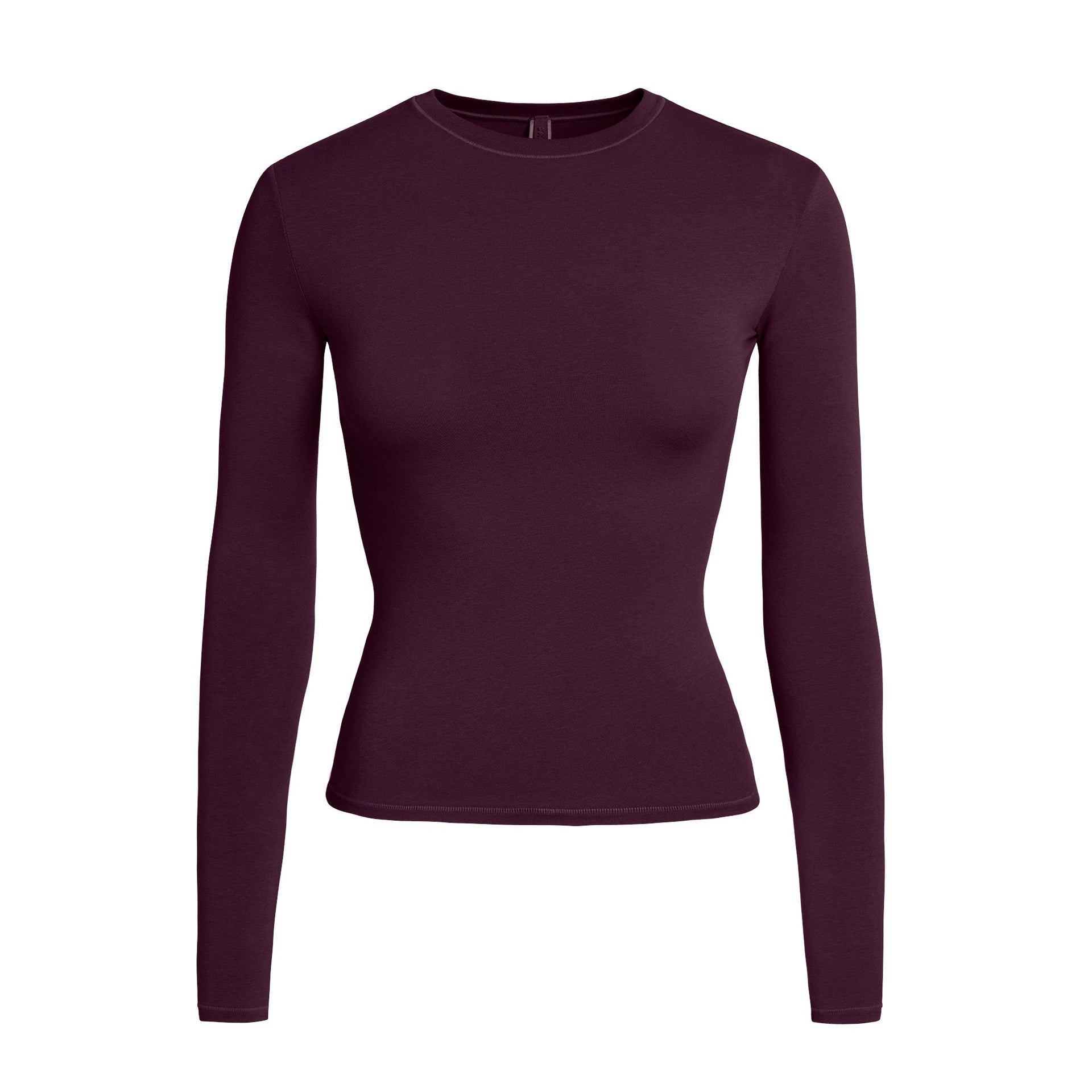 COTTON JERSEY LONG SLEEVE T-SHIRT | CURRANT