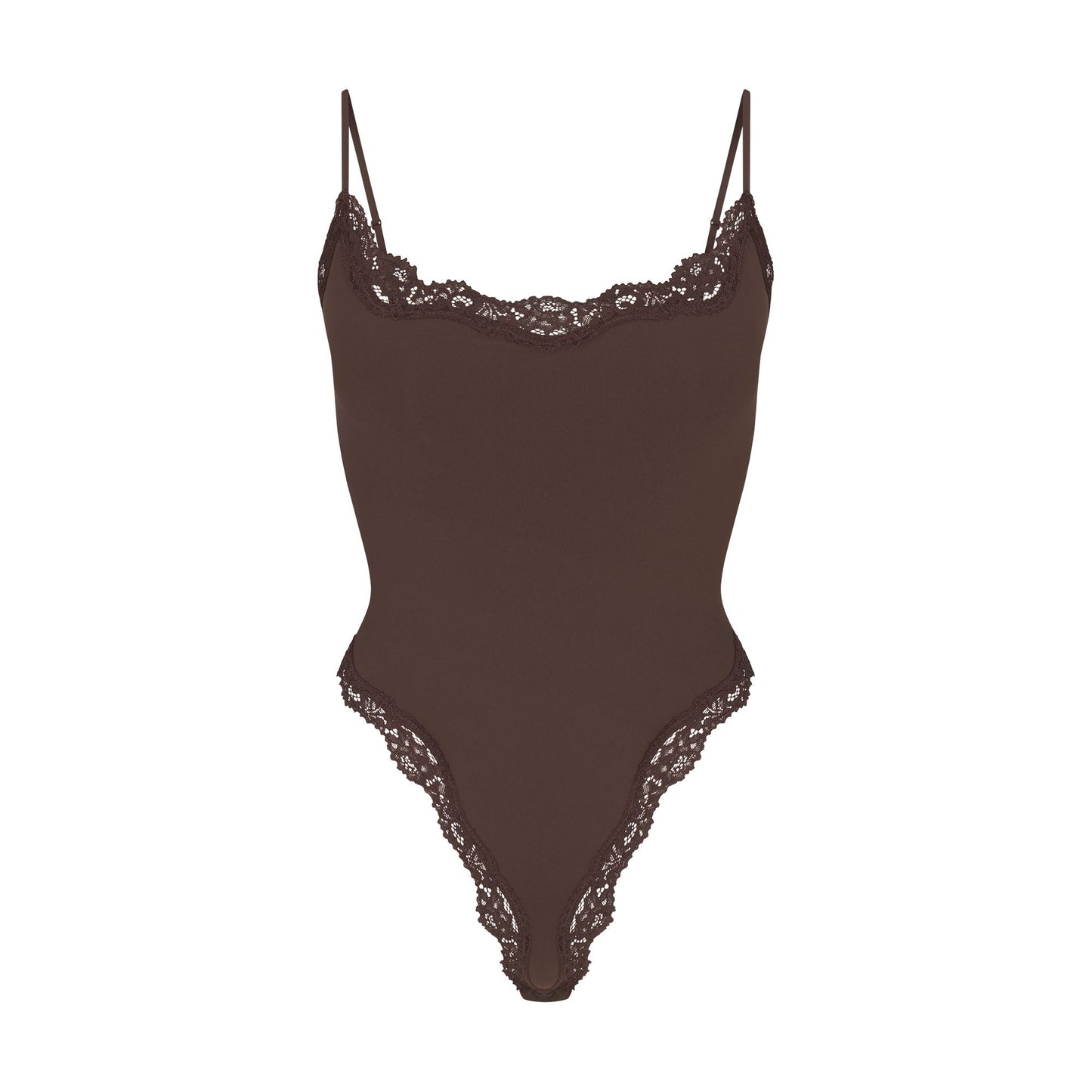 FITS EVERYBODY LACE CAMI BODYSUIT | ESPRESSO