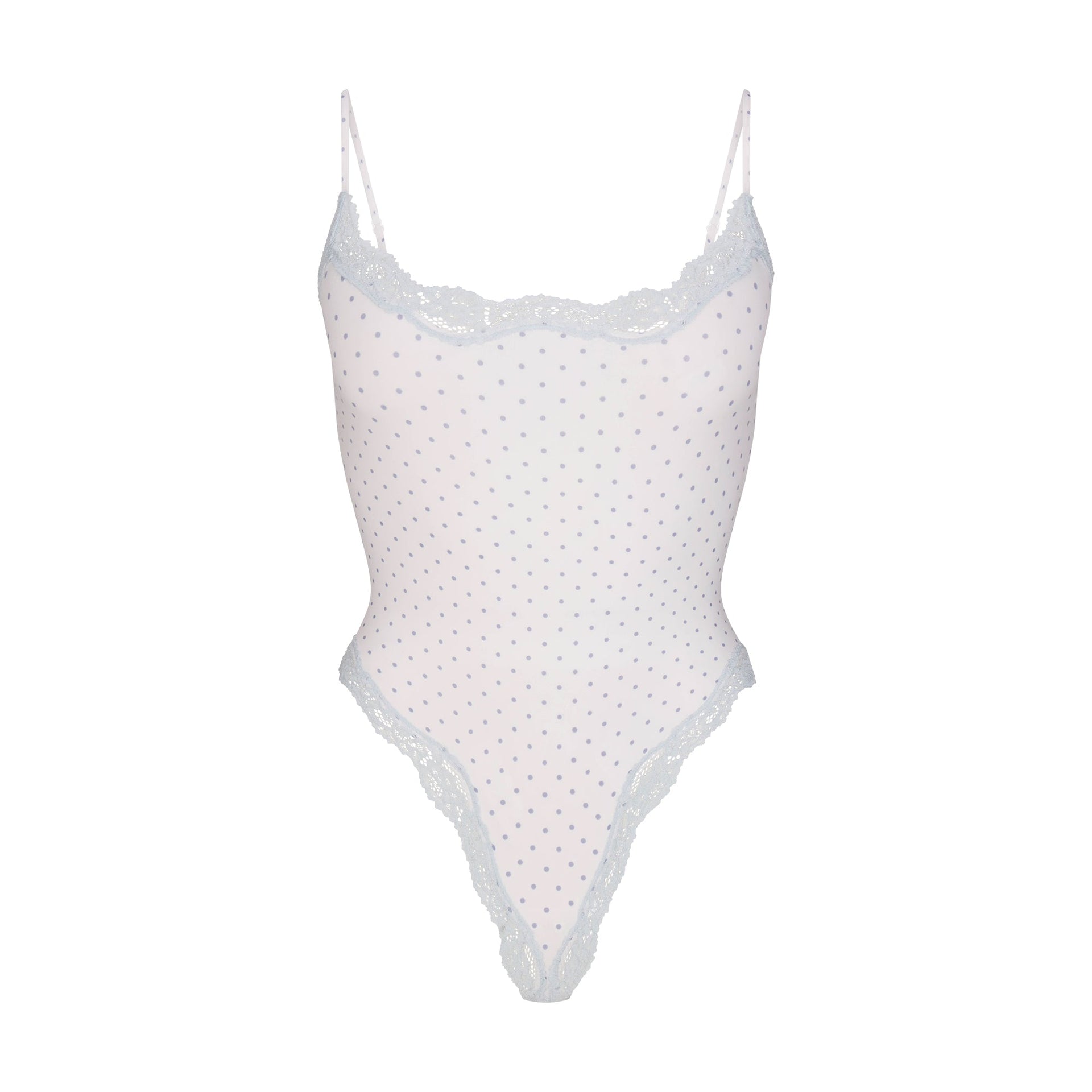 FITS EVERYBODY LACE CAMI BODYSUIT | SLATE PIN DOT PRINT