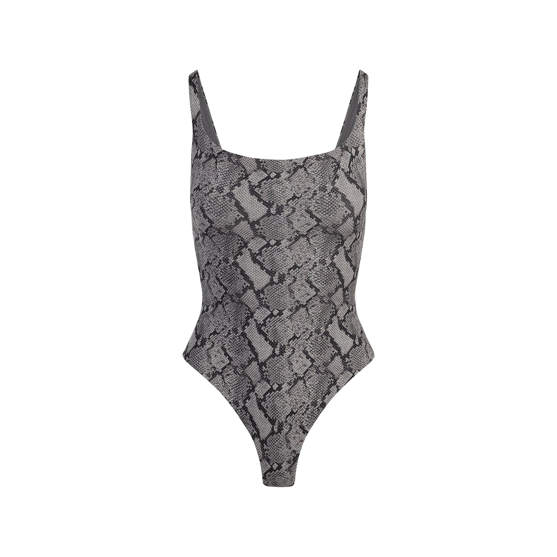 FITS EVERYBODY SQUARE NECK BODYSUIT | SHADOW SNAKE PRINT