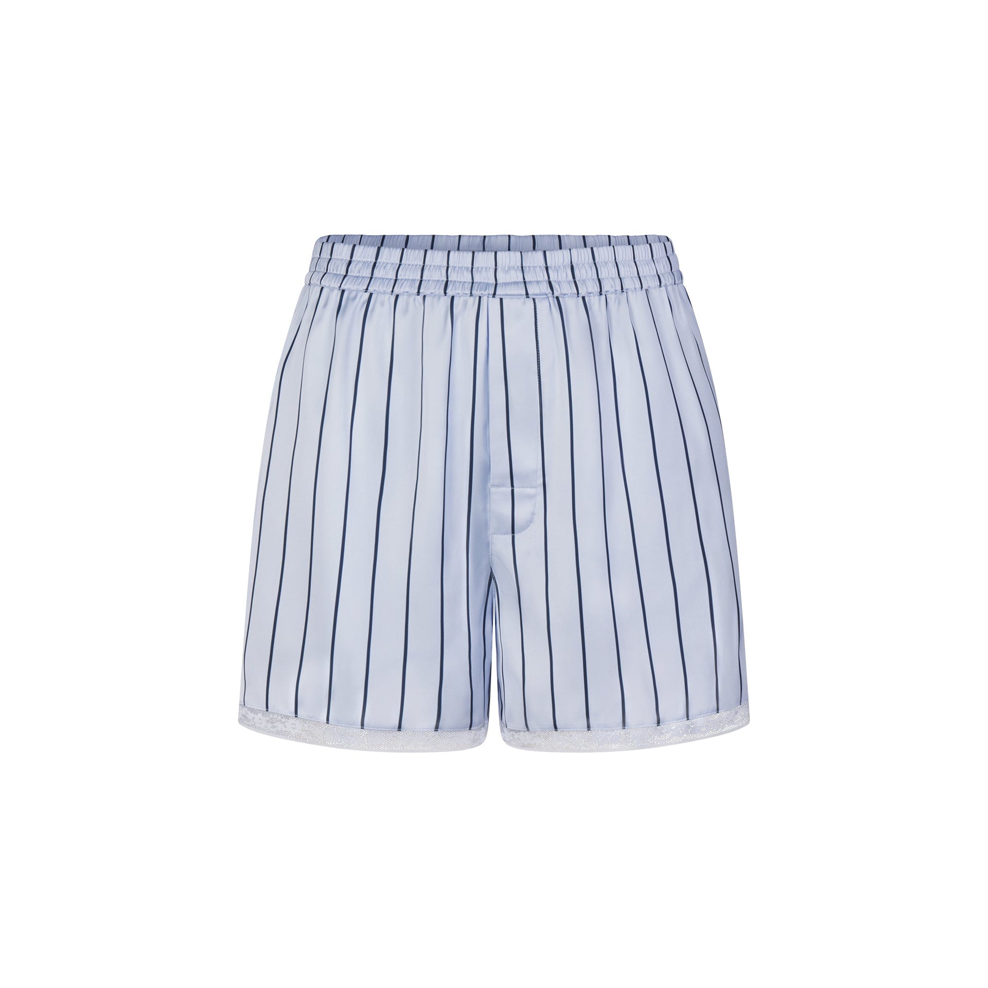 WOVEN SHINE LACE BOXER | PERIWINKLE WIDE STRIPE