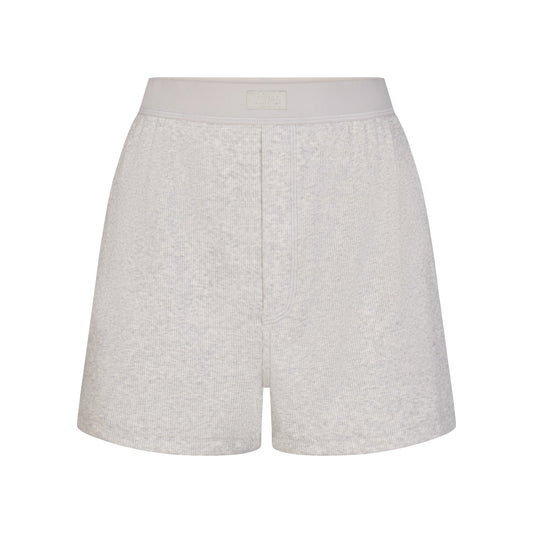 COTTON RIB LOOSE BOXER | LIGHT HEATHER GREY