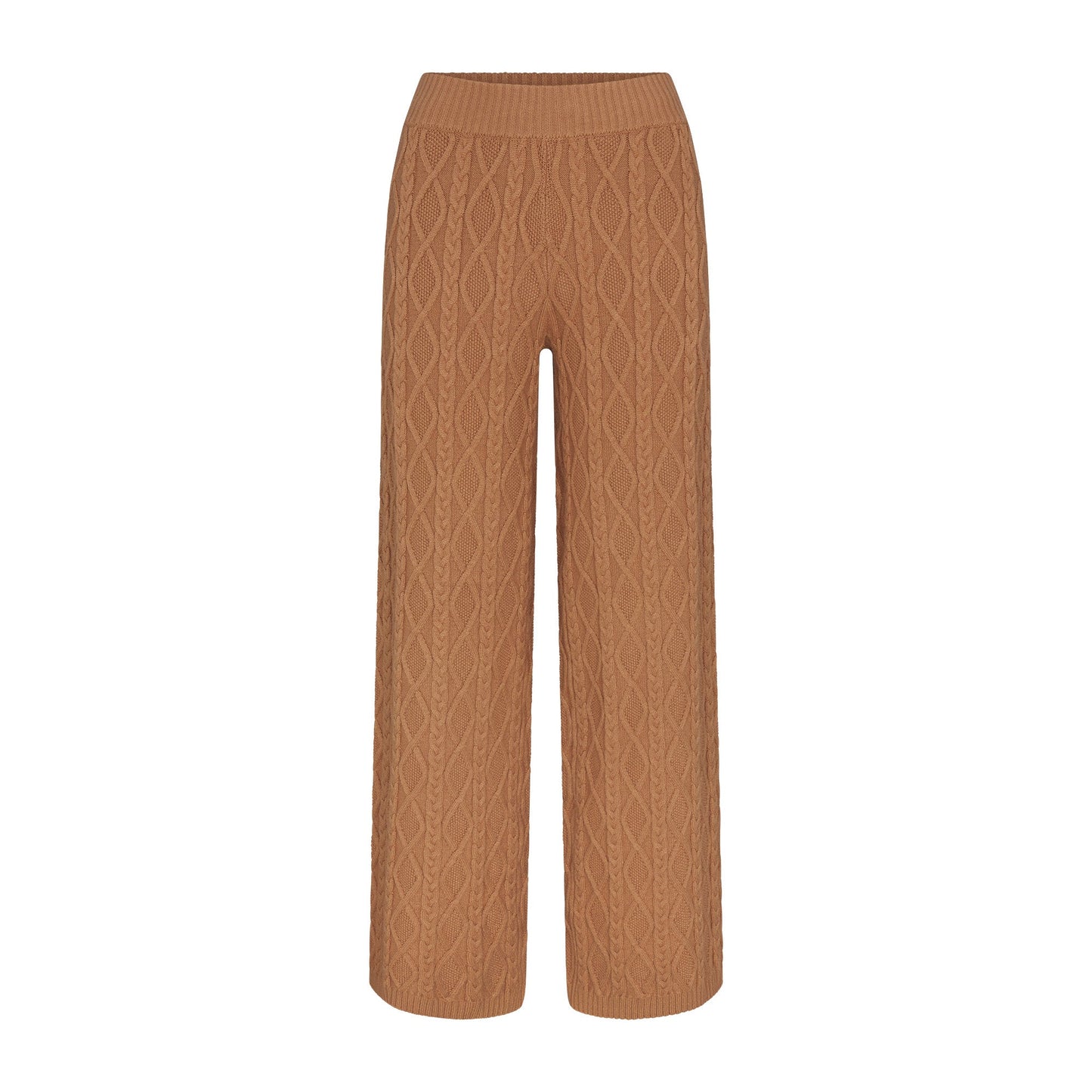 SWEATER KNIT STRAIGHT LEG PANT | DARK HONEY