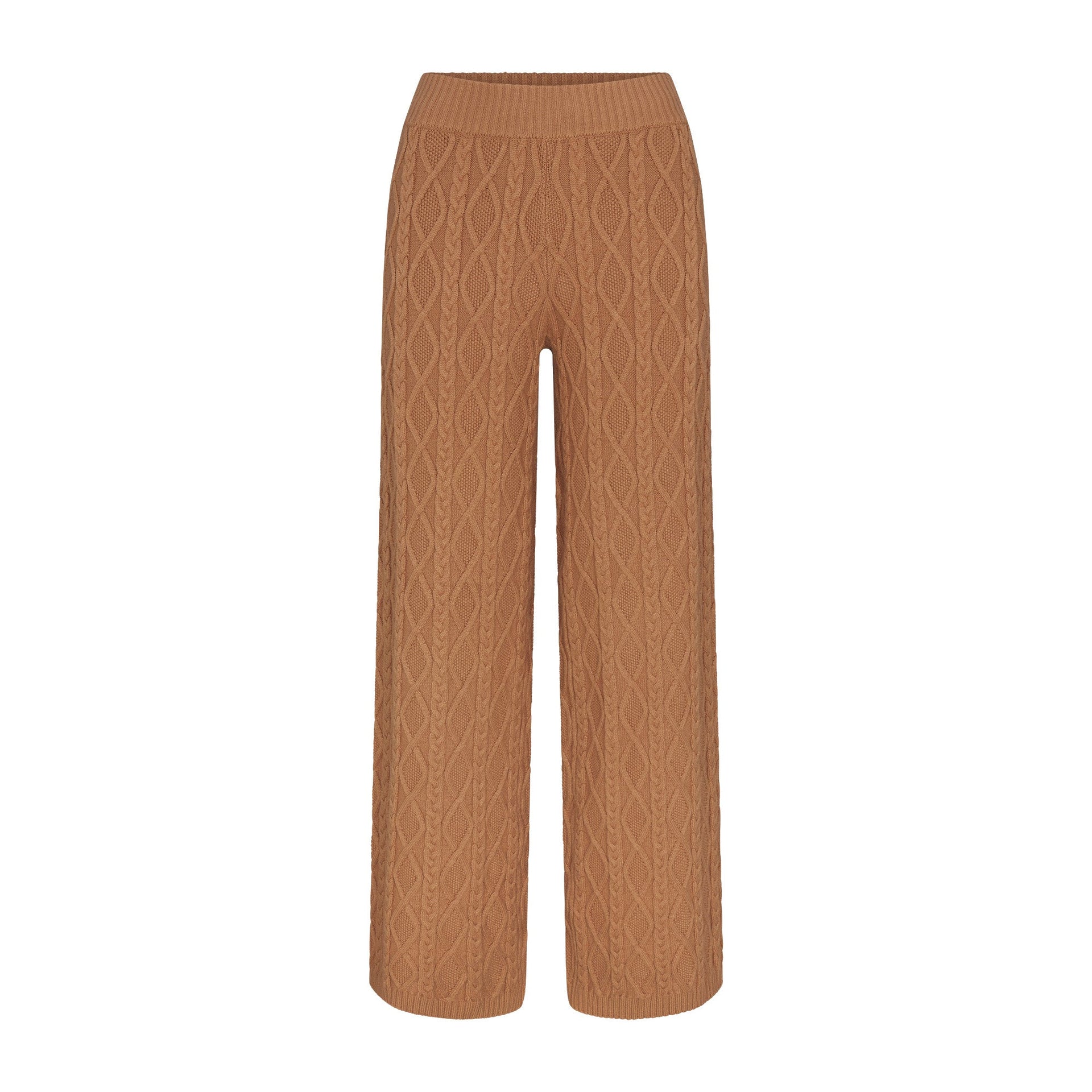 SWEATER KNIT STRAIGHT LEG PANT | DARK HONEY