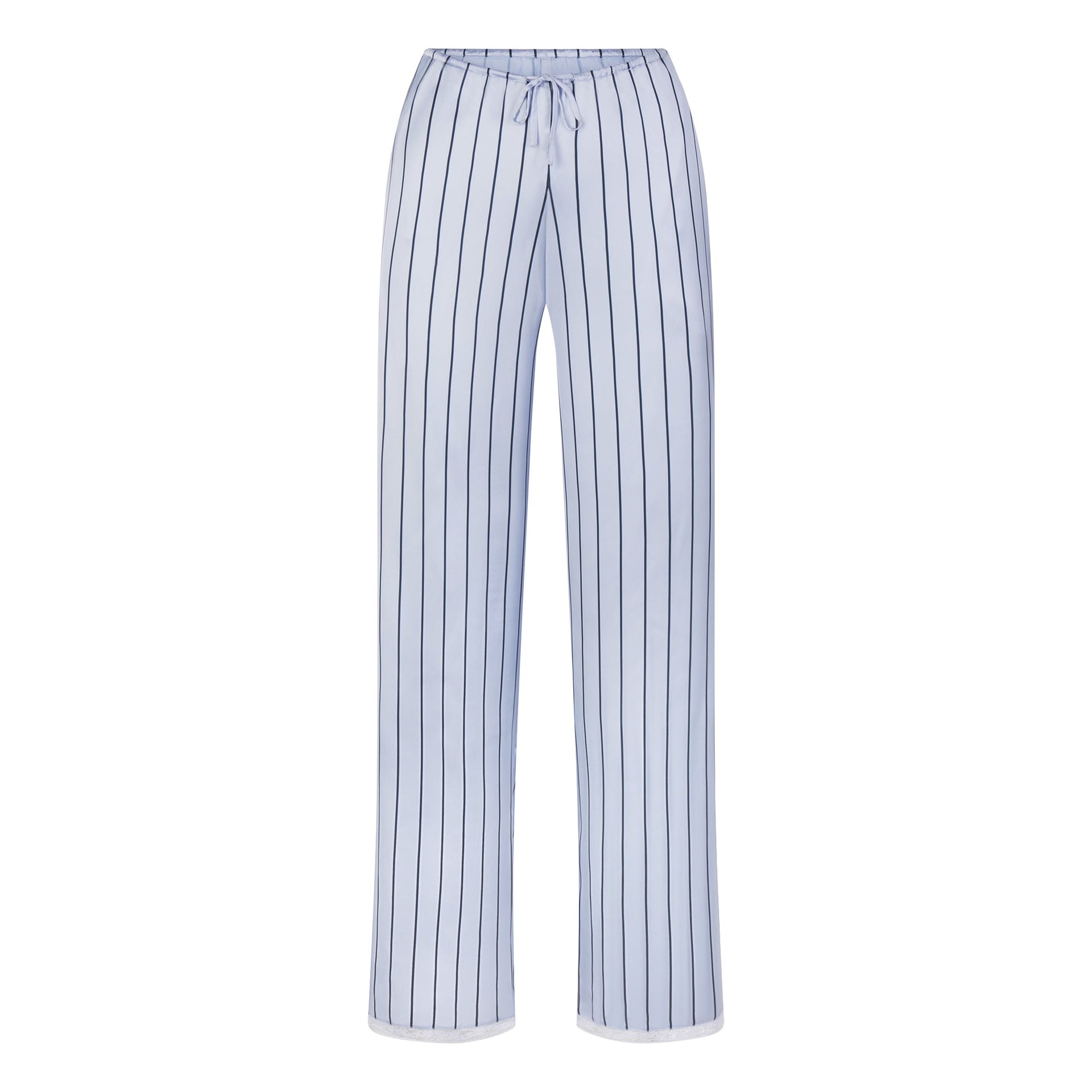 WOVEN SHINE LACE PANT | PERIWINKLE WIDE STRIPE