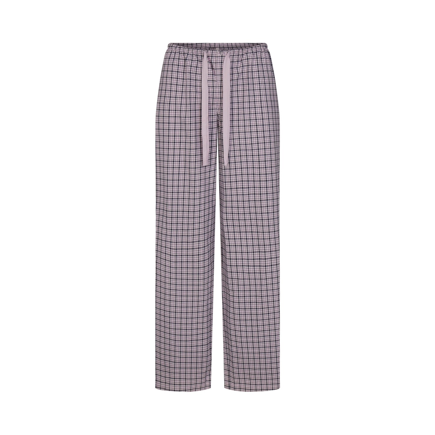 COTTON POPLIN SLEEP OVERSIZED PANT | IRIS MICA NAVY CHECK