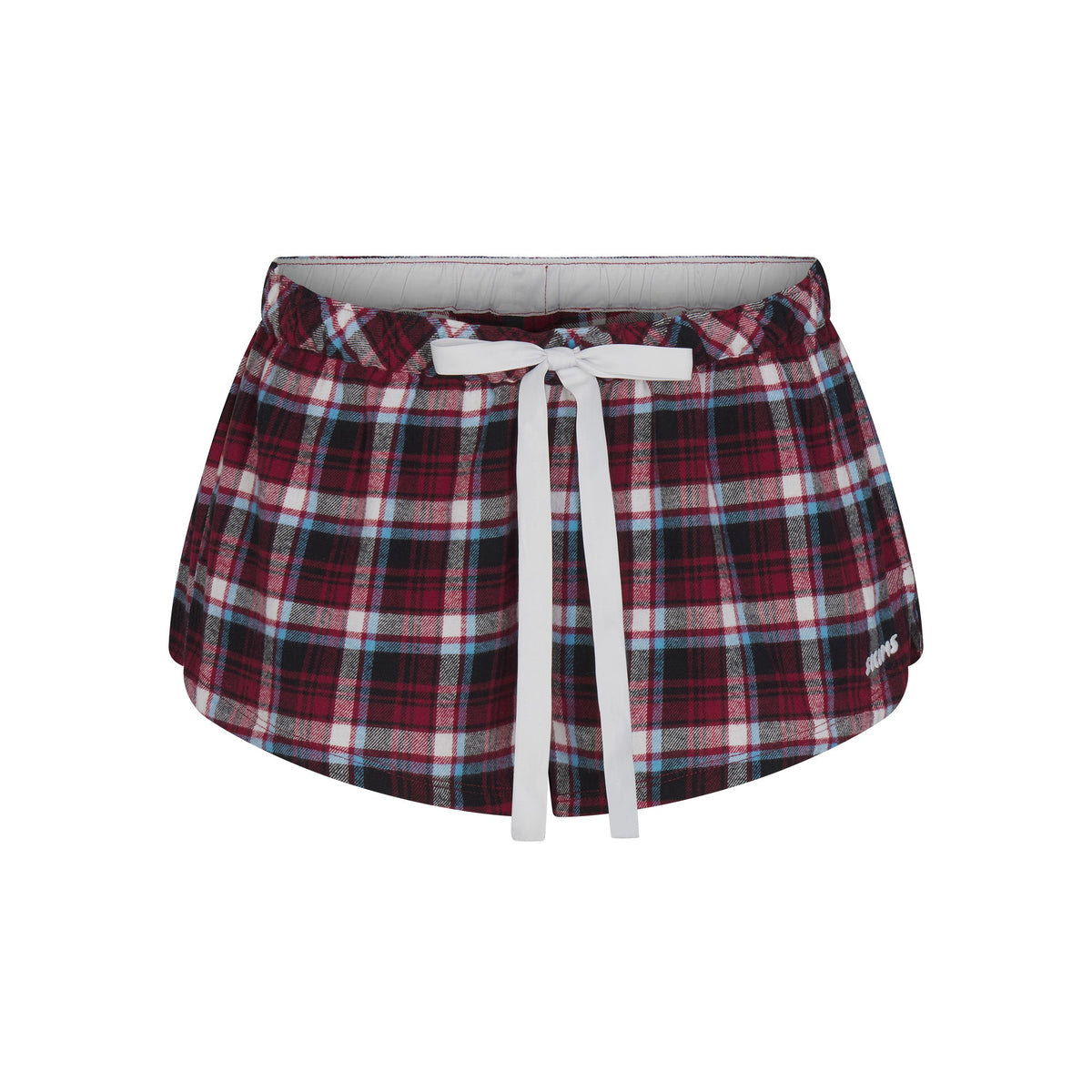 FLANNEL SLEEP DRAWSTRING SHORT | DARK CARDINAL QUARTZ PLAID