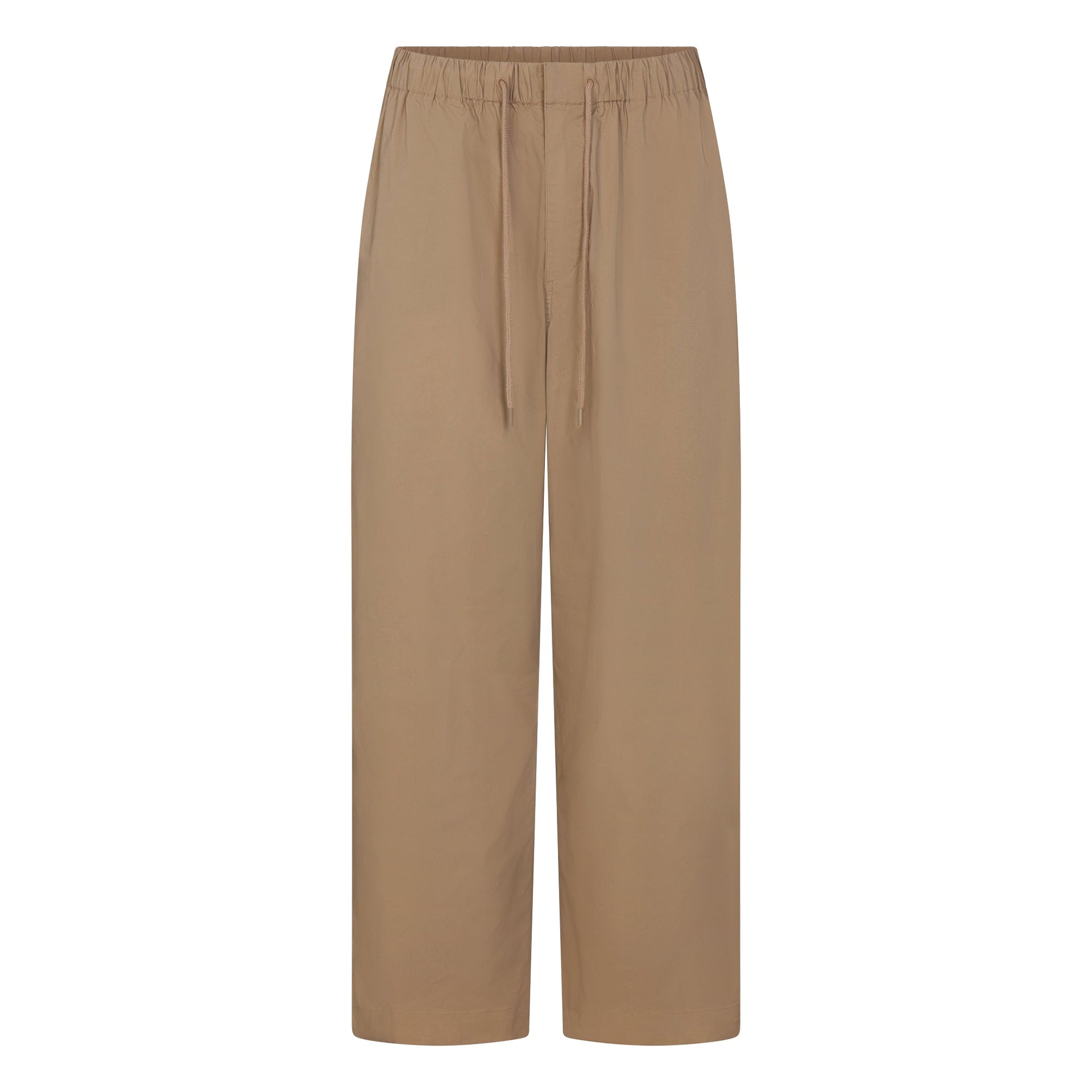 WOVEN COTTON OVERSIZED STRAIGHT LEG PANT | DESERT