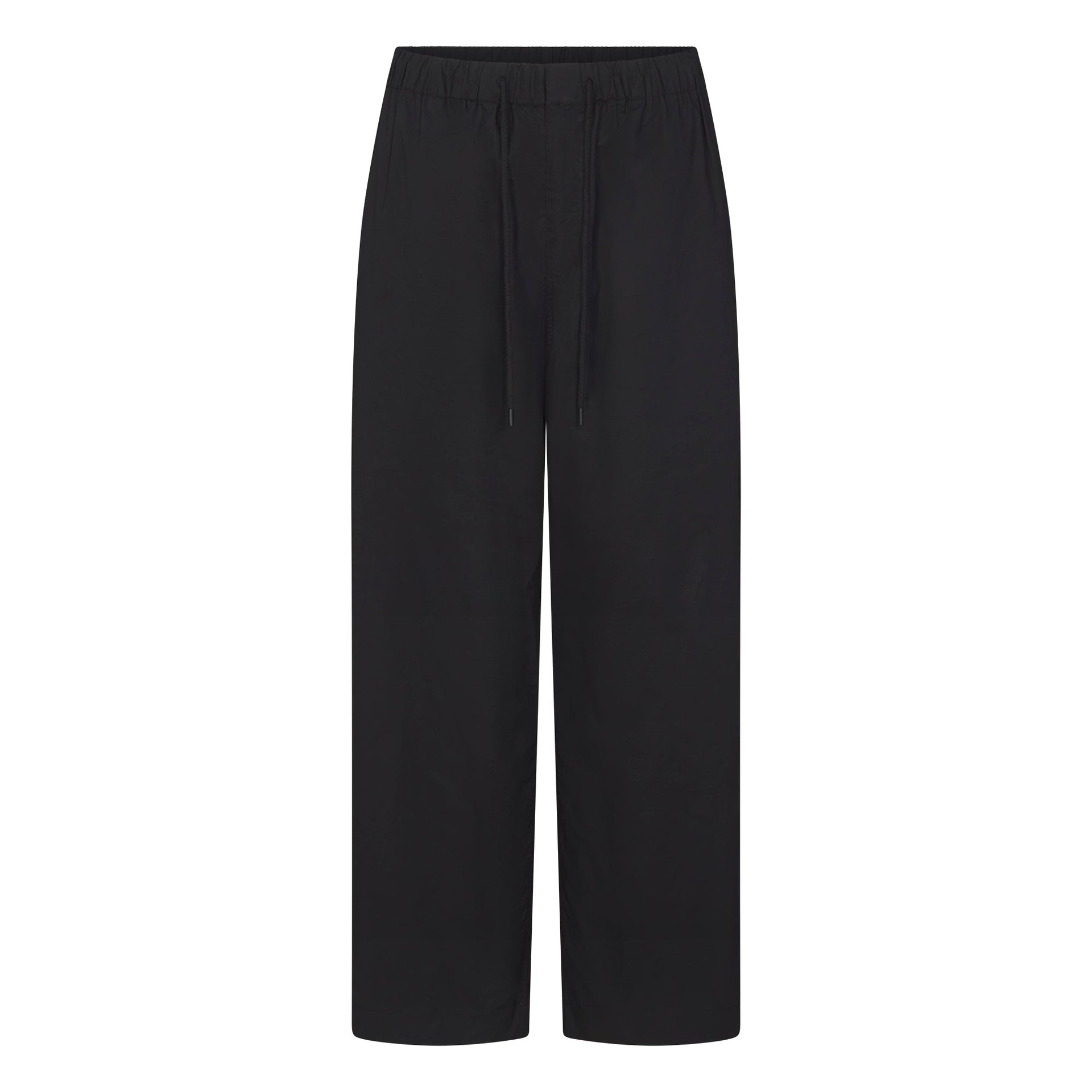 WOVEN COTTON OVERSIZED STRAIGHT LEG PANT | ONYX