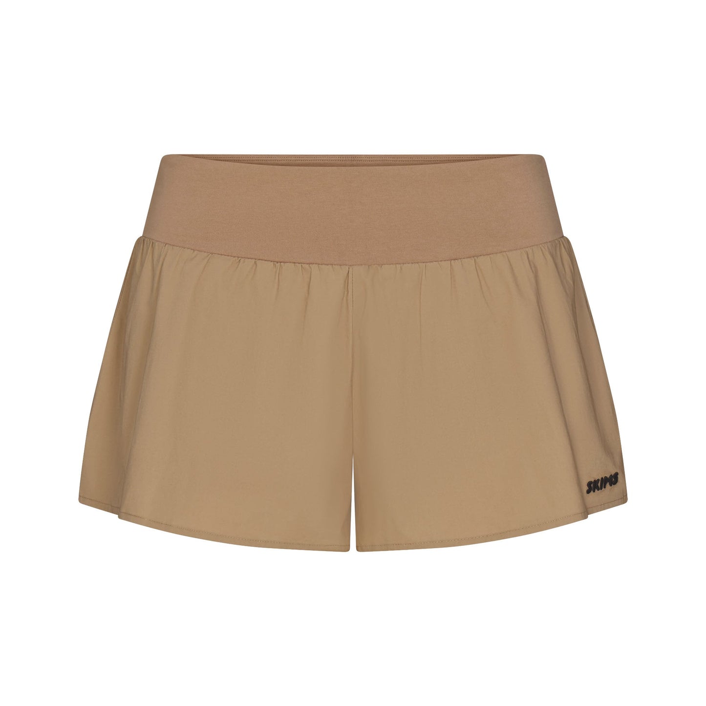 WOVEN COTTON FLUTTER SHORT | DESERT